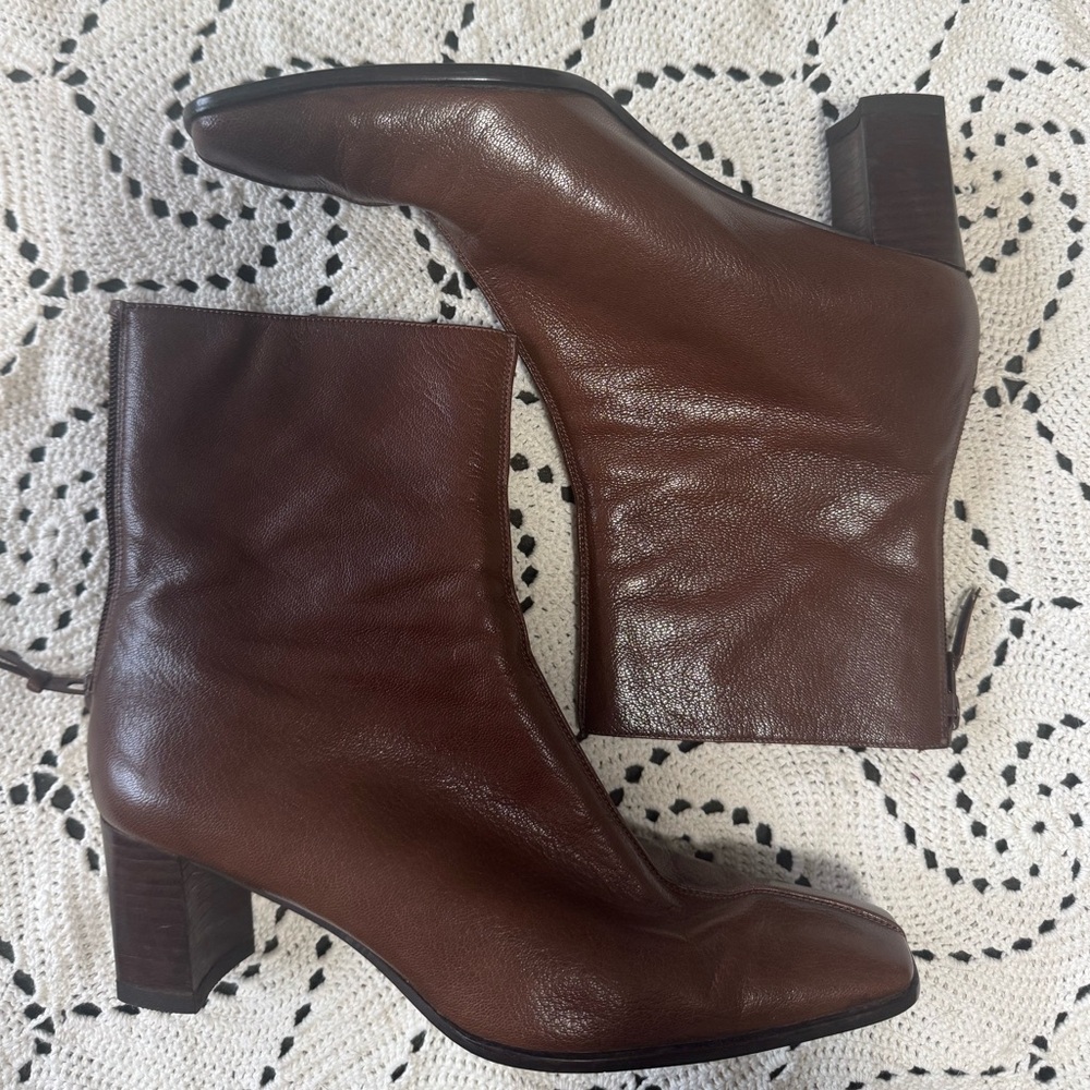 Stuart Weitzman Brown Leather Heeled Ankle Boots